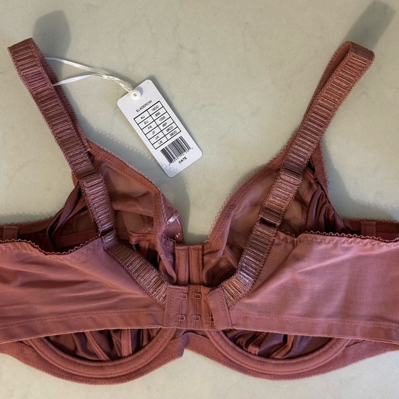 NWT Elomi Cate Full Figure Underwire Lace Cup Bra Adj Straps Rosewood 38DD - Picture 3 of 10